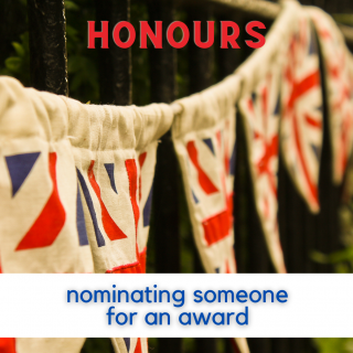 Nominating someone for an honour or award